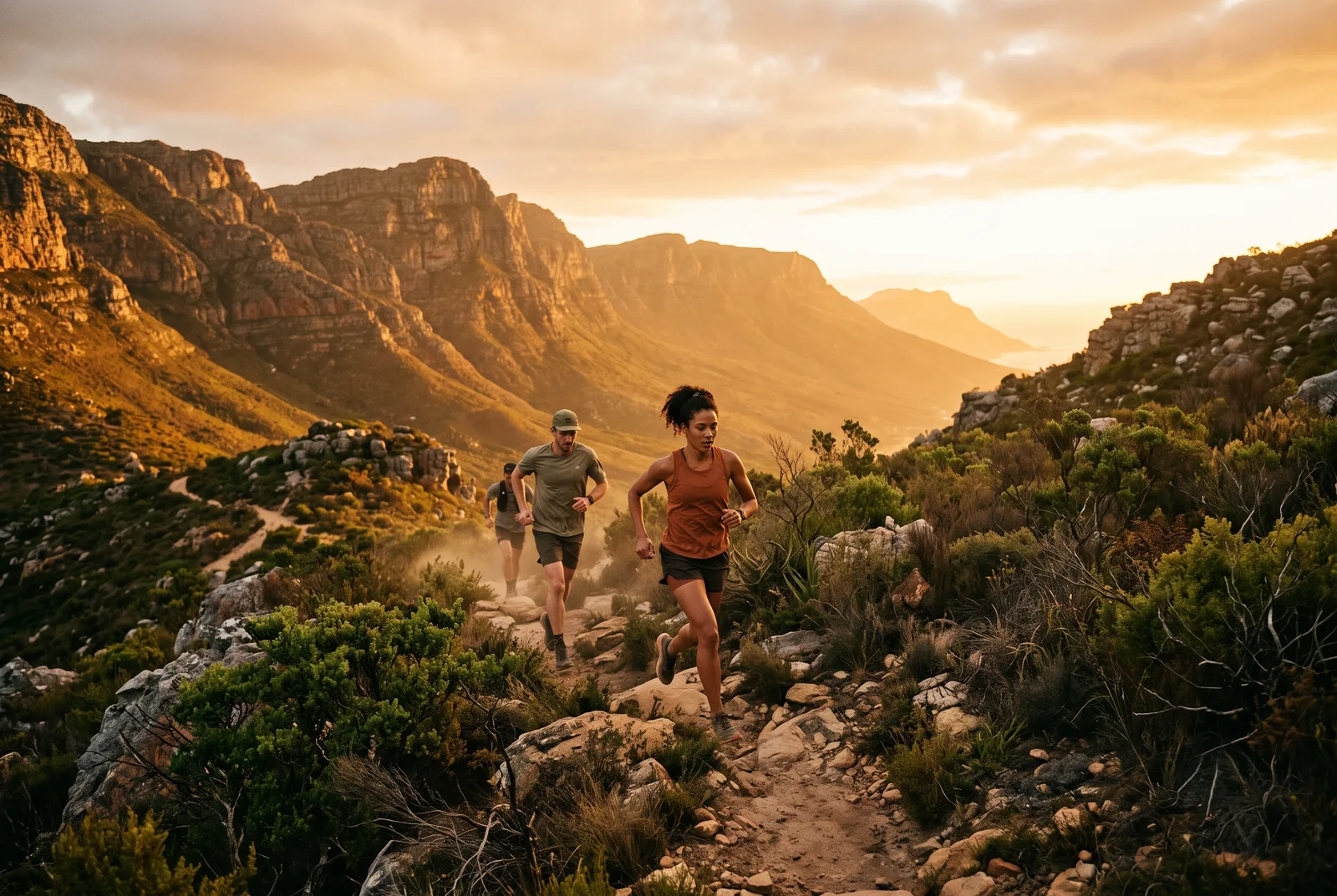 Endurance event website hero showing a South African trail running event platform.