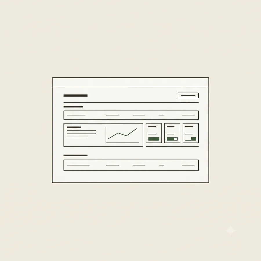 Illustration of a custom business platform dashboard